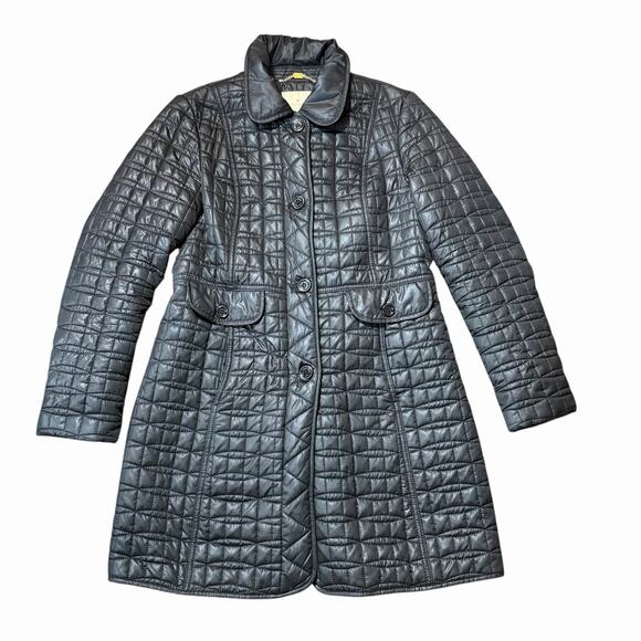 kate spade new york Jackets & Blazers - Kate Spade New York Black Quilted Collared Button Front Coat Size M PLEASE READ